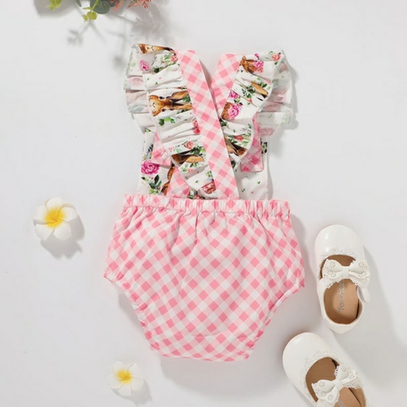 Baby Romper Easter Jumpsuit Rabbit Print LAST ONE🐇🐇🐇🐇 - Picture 2 of 6